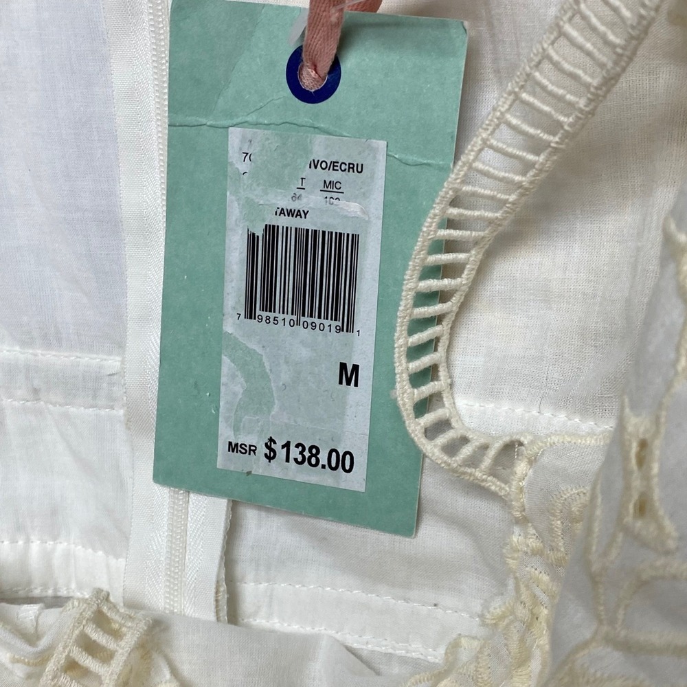 Chelsea & Violet Ivory Eyelet Lace Mini Dress Two Tier Embroidered‎ Skirt Md NWT - Picture 15 of 16